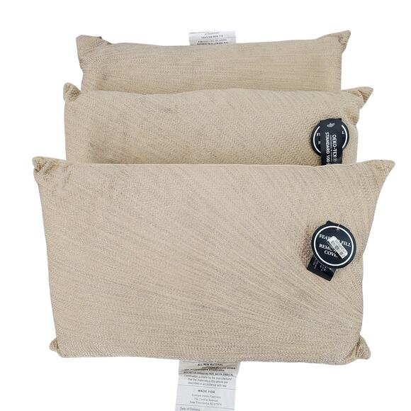 Fieldcrest Gold Decorative Pillow Lumbar Pillow 12” x 18” Lot of 3 New‎ - Picture 1 of 6